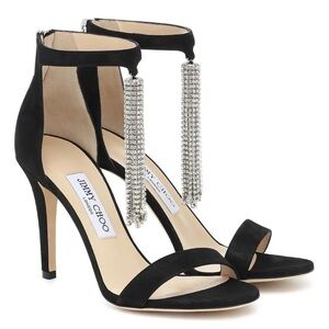 JIMMY CHOO-Viola 100 embellished suede sandals